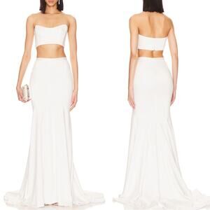 KATIE MAY Noel and Jean Mimi Off White Bridal Maxi Skirt with Train Size M